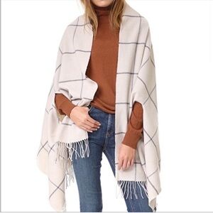 Madewell Tan and Black Windowpane Shawl with Arm Holes